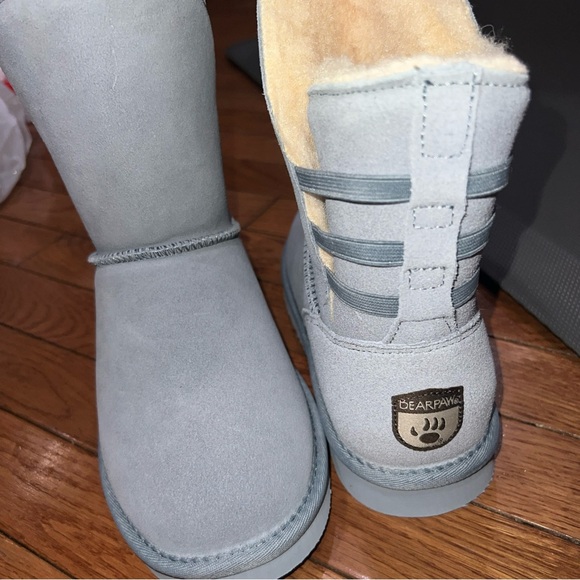 BearPaw Shoes - BEARPAW Kylee shaft slip on Suede Boot  NeverWet Blue fog SZ 8 New